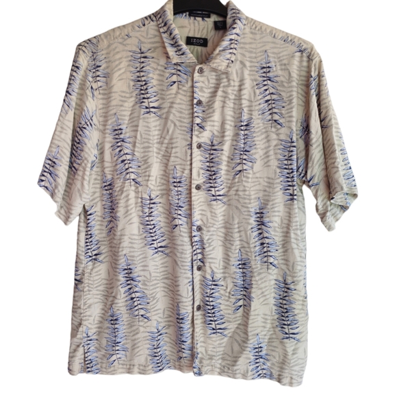 IZOD‎ GOLF Hawaiian Floral 100% Silk Short Sleeve - Picture 1 of 4